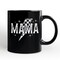 Checkered Lightning Bolt Mama Mug, Vintage Retro Black and White Gift for Energetic Moms